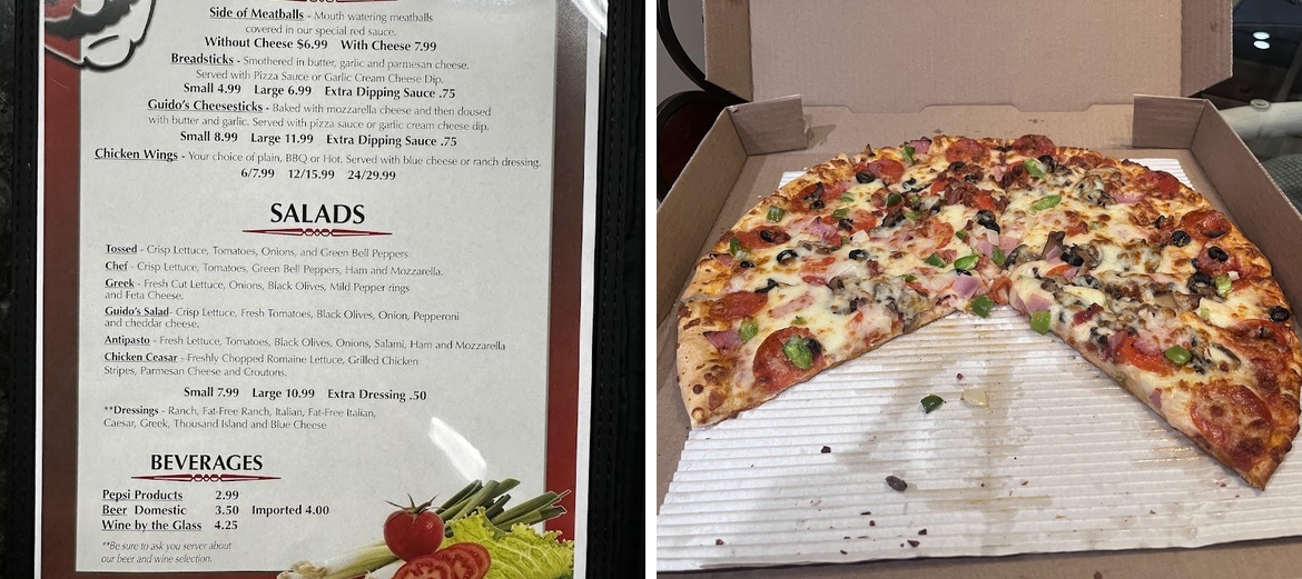 Guido's Pizza Menu